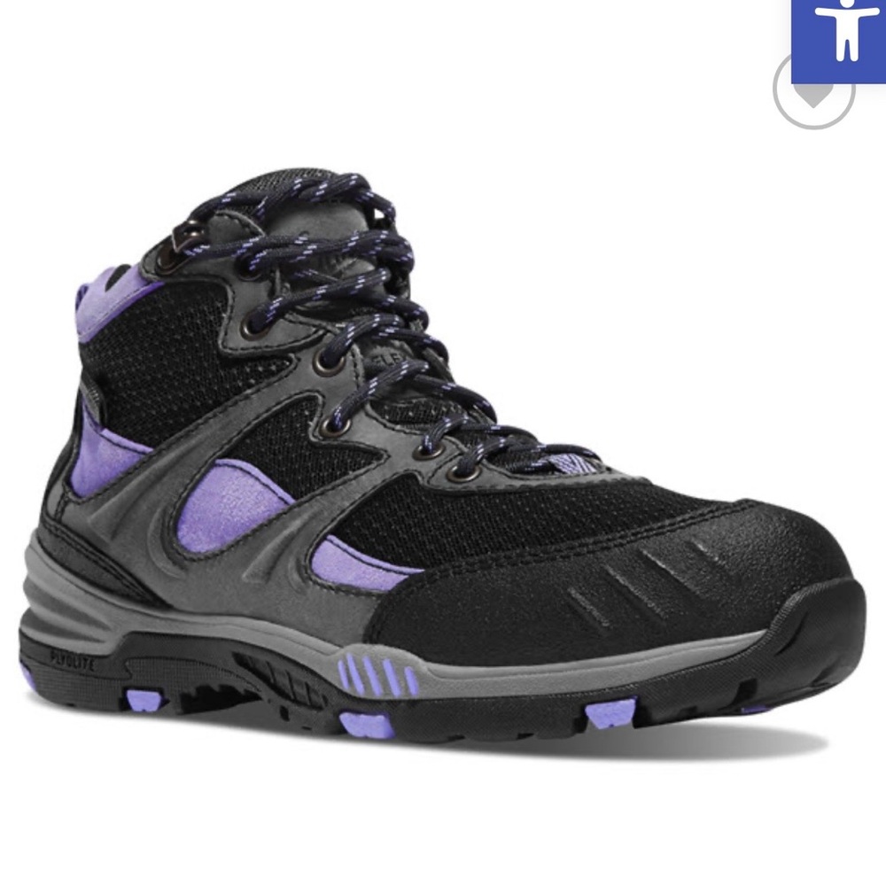 Danner Black and Purple Hiking Shoes